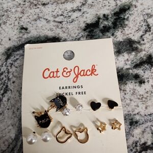 Cat & Jack Gold and Black Earrings Set